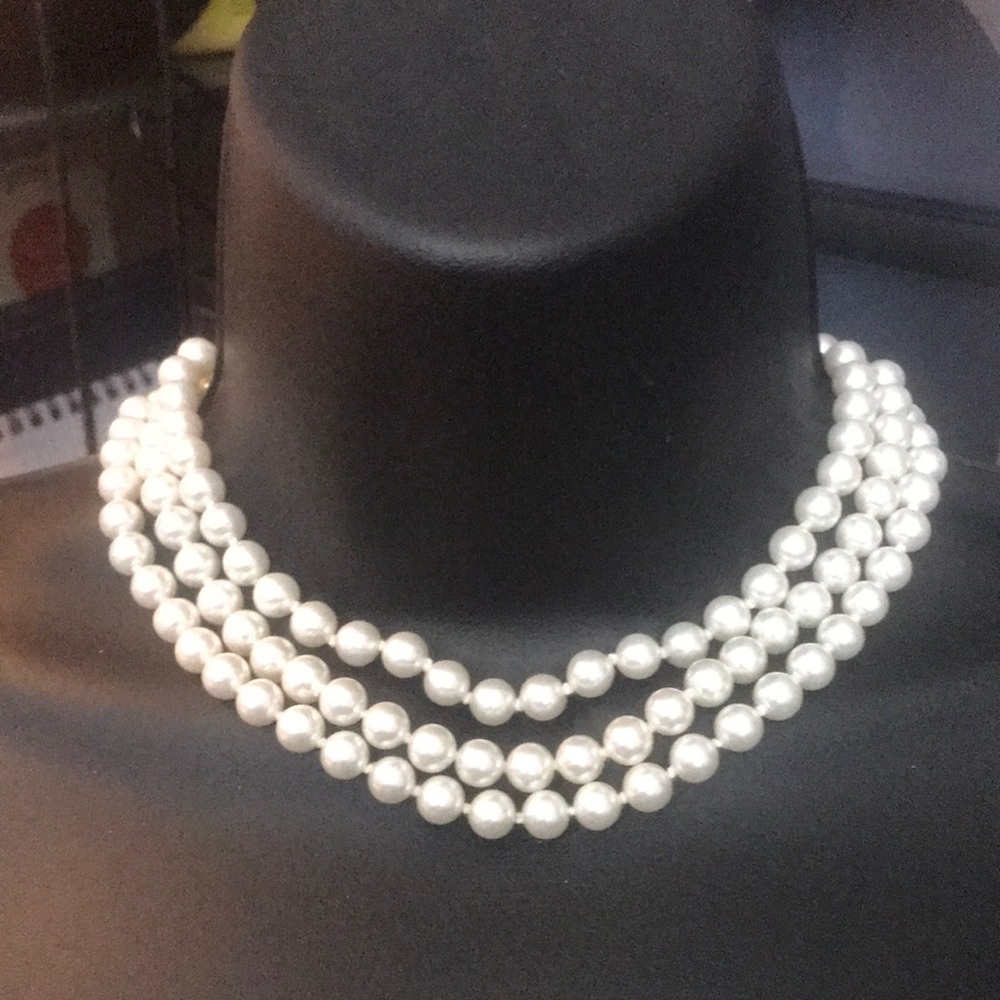 Elegant Faux Pearl Necklace Vintage Choker